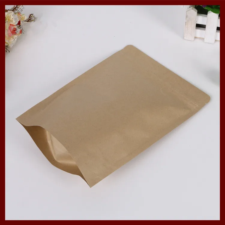 

20*30+5cm 10pcs Kraft Paper Ziplock Bag For Gifts/tea/candy/jewelry/bread Packaging Paper Food Bag Diy Jewelry Pack Display