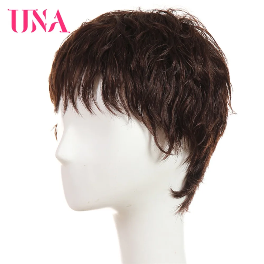UNA Human Hair Wigs #6383 #2/33 Non-Remy Human Hair Chinese Straight Human Hair Wigs Machine Made Hair Wigs