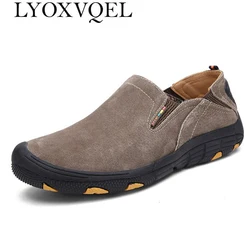 Comfort Cow Suede Casual Shoes Men Loafers Winter Shoes Breathable Outdoor sports  Shoes Walking Hiking shoes M560