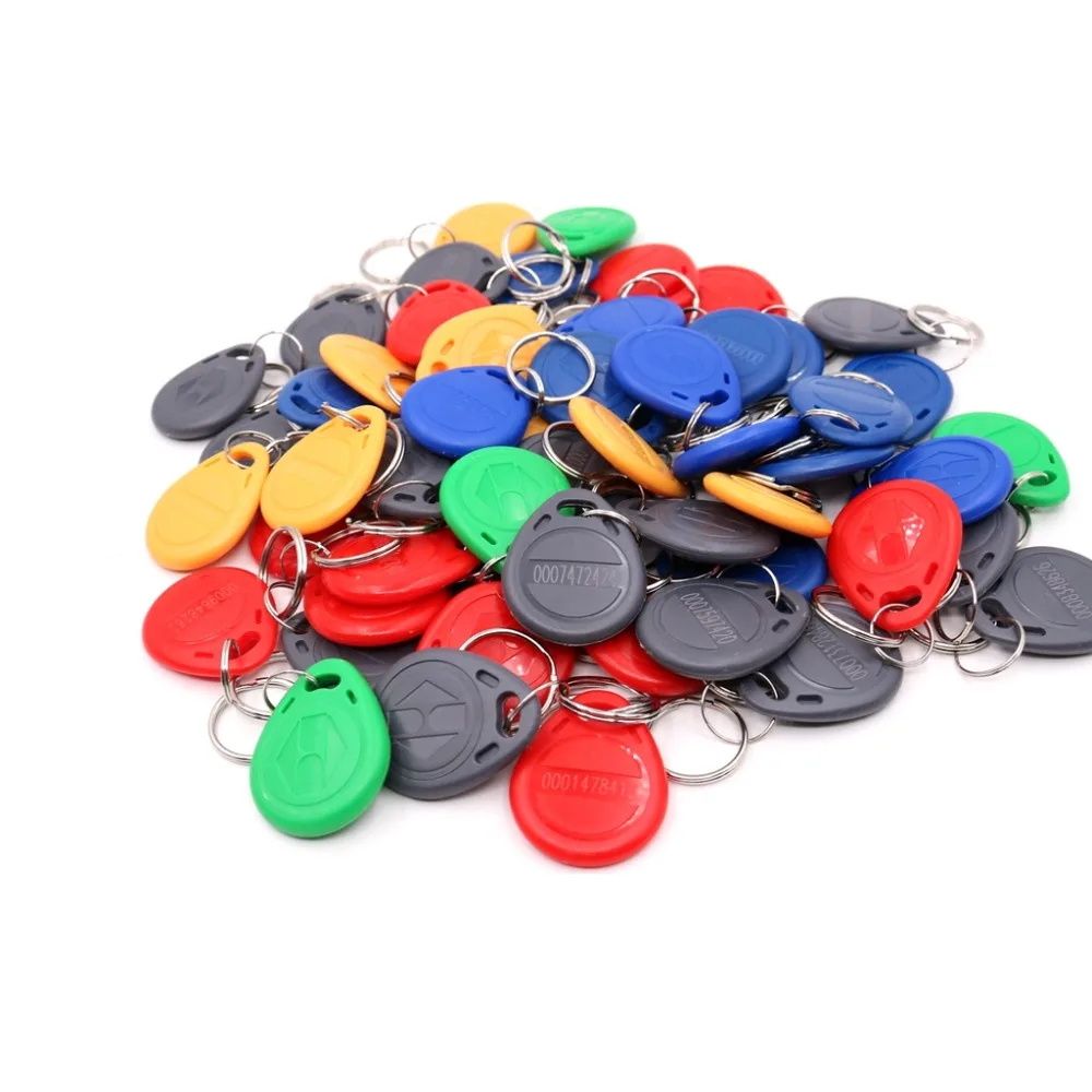 

50PCS Color EM4100 125Khz Keyfobs RFID Proximity ID Card Token Tags Key for Access Control Time Attendance