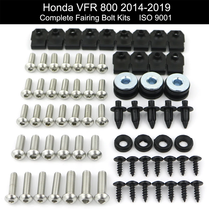 

Fit For Honda VFR800 2014-2019 VFR 800 Complete Fairing Bolts Kit Stainless Steel Speed Nuts Fairing Screws Covering Bolts