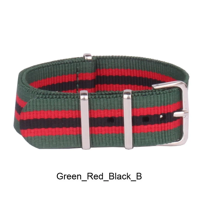 Wholesale 22 mm Man Womens Army Green Red Large Nylon Military Watches Strap Wristwatch Band Buckle Woven Watchbands 22mm