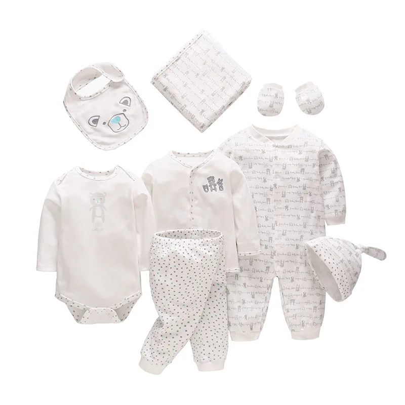 

Kids Suit 2019 Neonatal Pure Cotton White Baby 8 Pieces SSet