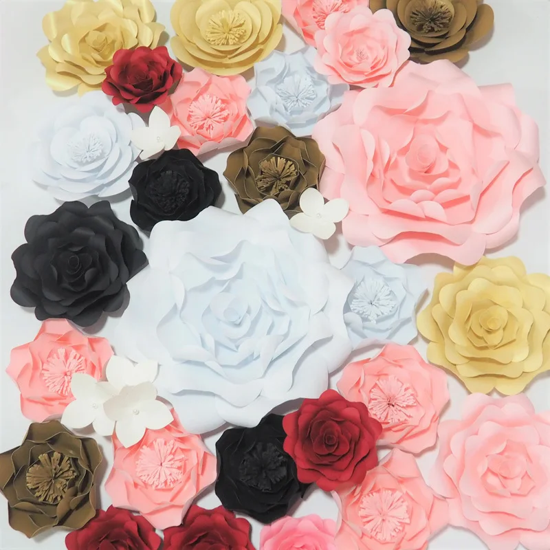 2018 DIY 30PCS Giant Paper Flowers Flores Artificiales Fleur Artificielle Wedding & Event Backdrop Birthday Party Nursery 1M2