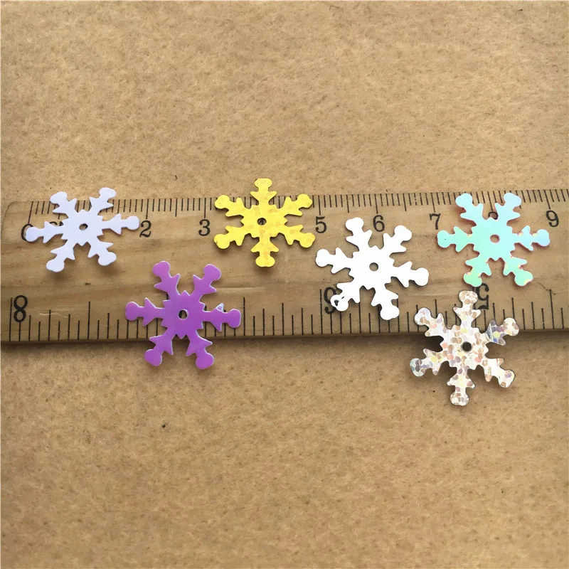 400PCS 19mm Snowflake Sequins Paillette Sewing Christmas Sequin Embellishment Findings wedding Decoration Clothes Accessories