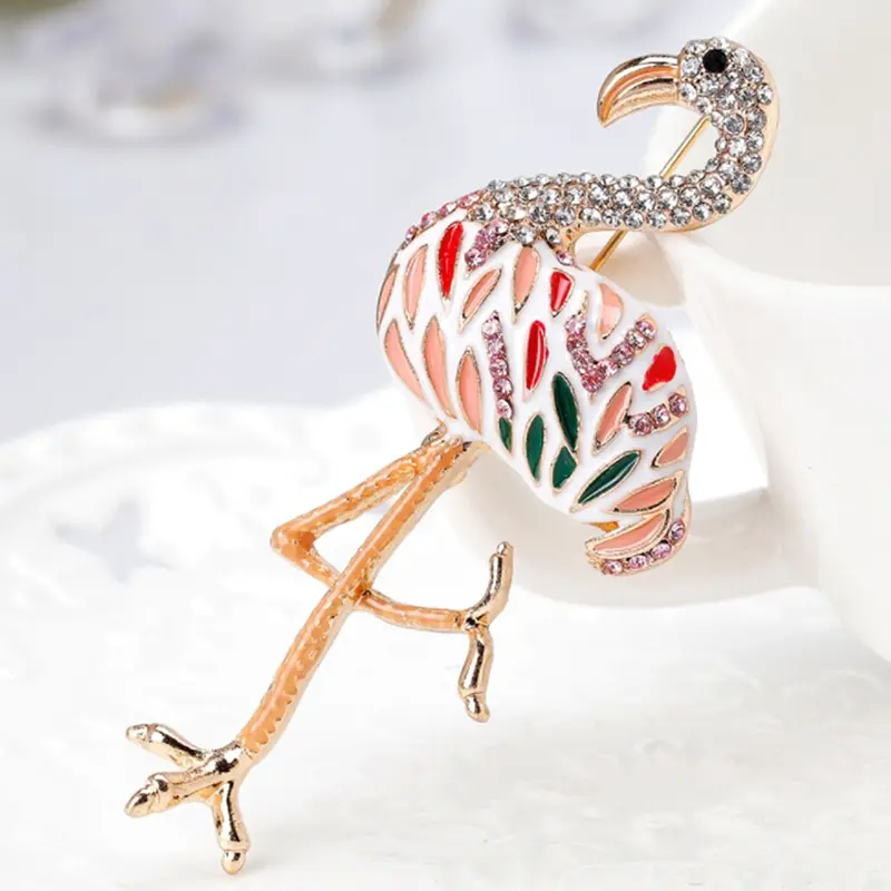 Fashion Creative Animal Flamingo Bird Brooch Women, Men Metal Brooch  For Women Fashion Badge Brooches Jewelry