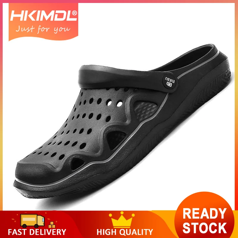 HKIMDL 2021 New Summer Men Fashion Flats Hollow Out Hole Beach Breathable Sandals light Casual Shoes Soft Comfortable