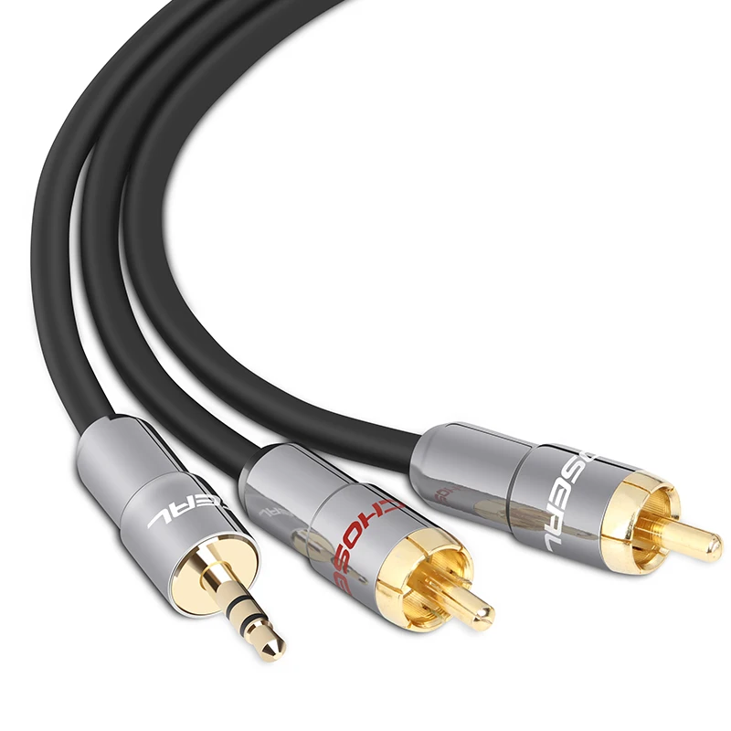 CHOSEAL RCA Kabel 3,5mm Männlichen zu 2RCA Männlichen Stereo Audio Adapter Kabel für Smartphone Verstärker Subwoofer Audio Mixer Jack kabel