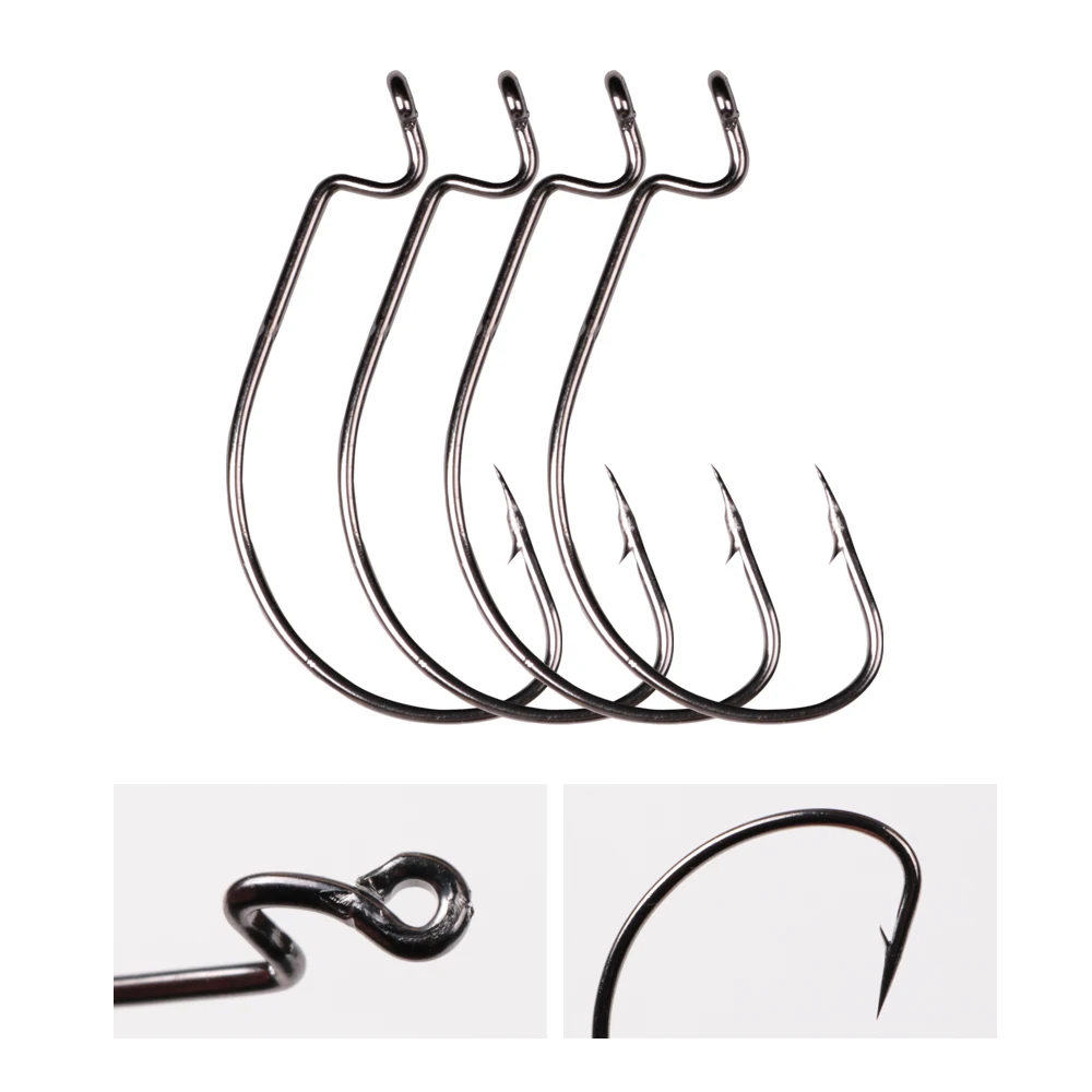 LUSHAZER 10pcs/lot Carbon Steel Fishing Hooks Jig Crank Big Bass Hook Lead Jig Head Crank Barbed Hook for Soft Fishing Lure - view 3