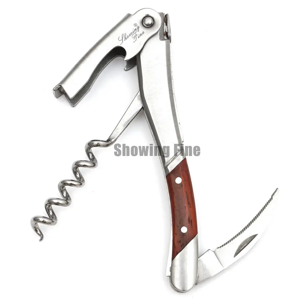 Good Quality Corkscrew Wine Opener  Stainless Steel Multifunction Bottle Opener Rosewood Openor