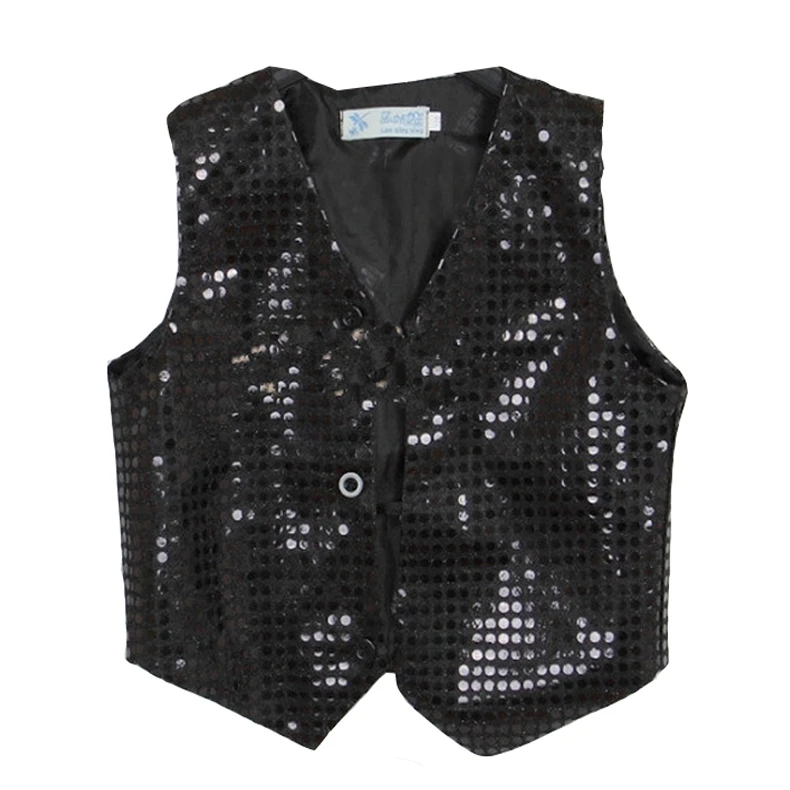 Songyuexia Children Shining Clothes Boys Choir Students Performance Costumes Kids Hip-hop Jazz Dance Sequined Vest Stage Dance