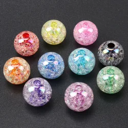 2021 New Arrivals 14 16 18 20mm Mixed AB Transparent Crackle Round Beads Acrylic Spacer Ball Beads For Jewelry Making KL64