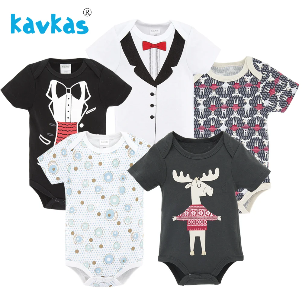 

5PCS Baby Boy Rompers Cotton Infant Short Sleeve Girls Clothing 2019 Summer Daily Baby Jumpsuit Cartoon Newborn Toddler Clothes