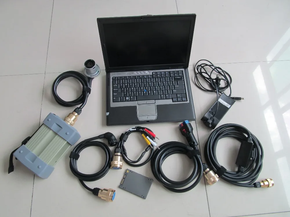 

Top MB Star C3 SD Connect diagnosis tool with d630 90% New laptop installed well with software SSD Super fast speed