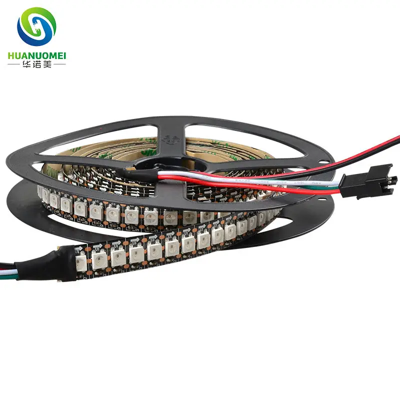 5V 144 leds ws2812b individually addressable led strip 5050 smd ws2812 rgb pixel light ws2811 flexible non-waterproof black pcb