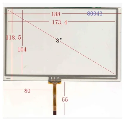 

080043 8 inch 16:9 widescreen standard GPS universal screen 188*118.5 mm