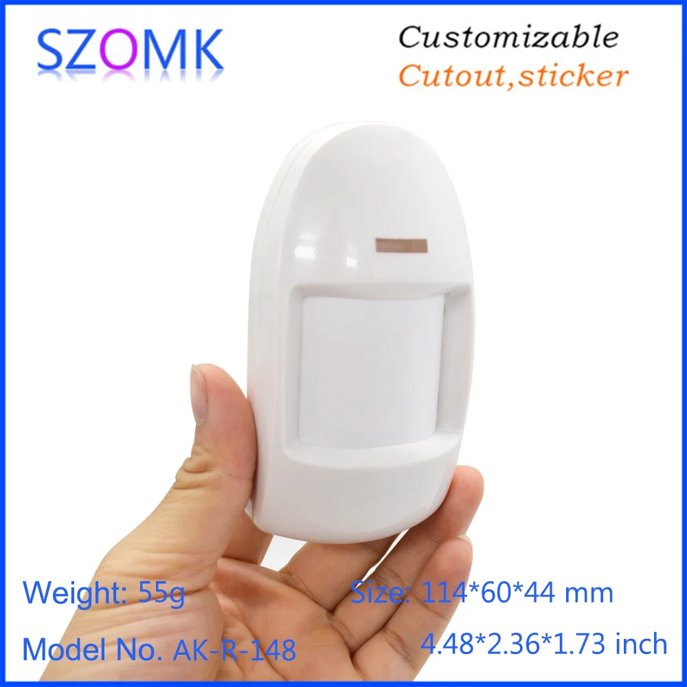 1Piece 114*60*44mm new design plastic enclosure for wireless outdoor PIR motion detector plastic instrument housing with lens