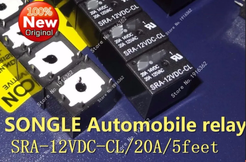 

Бесплатная доставка, новинка 100%, оригинальное реле мощности 20 шт./лот, SRA-12VDC-CL реле 12 В 20A 5pin, одно открытое закрытое автомобильное реле