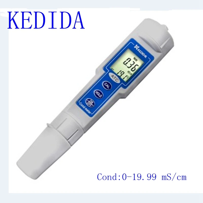 

Waterproof Digital Conductivity Meter 0~19.99mS/cm ATC Pool Laboratory Factory Industry Water Quality Cond Temp Monitor CT3031