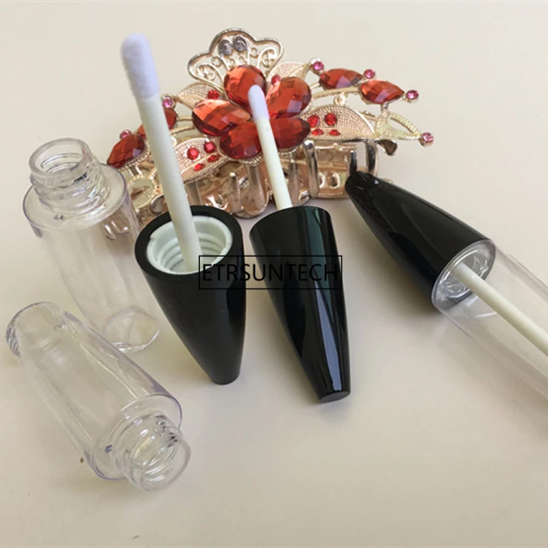 100pcs 12ml Lip Gloss Tube Empty Plastic Lip Balm Tubes With Black Cap Cylinder Small Lip Stick Samples Tube F2985