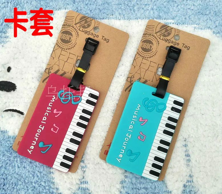 Piano Music Anime Travel Accessories Luggage Tag Suitcase ID Address Portable Tags Holder Baggage Label Gifts New