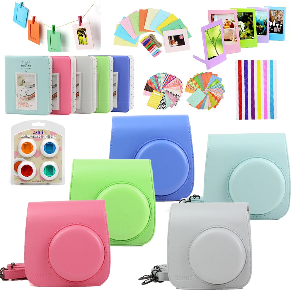 5 цветов Чехол для Переноски Чехол из искусственной кожи защитный чехол + альбом + роскошный комплект для Fujifilm Instax Mini 12 8 9 мгновенная камера