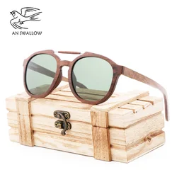 New Classic Trend Wooden Sunglasses Elliptical Frame Fashionable Gentlemen's And Women's Sunglasses TAC Lens UV400 Glasses