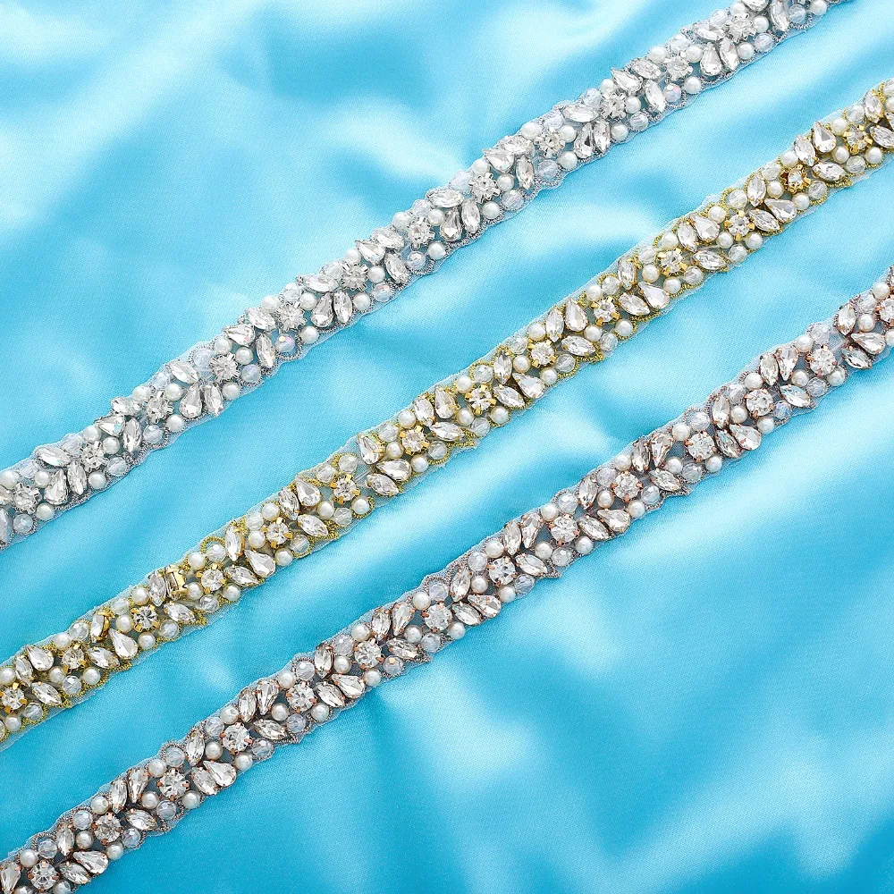 SESTHFAR – ceinture de mariée en strass, en cristal or Rose, faite à la main, en diamant, pour robe de demoiselle d'honneur, accessoires de mariage