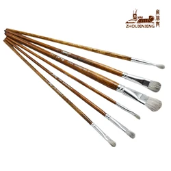 6pcs/set Mixed hair Wood grain rod Painting Brush Oil Acrylic Brush Watercolor Pen Drawing set Art Supplies