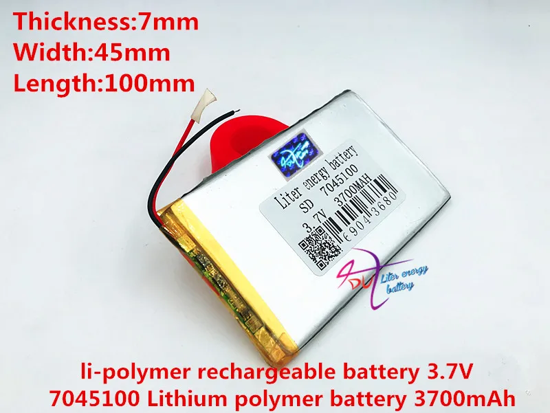 Size 7045100 3.7V 3700mah Lithium polymer Battery with Protection Board For PDA Tablet PCs Digital Products