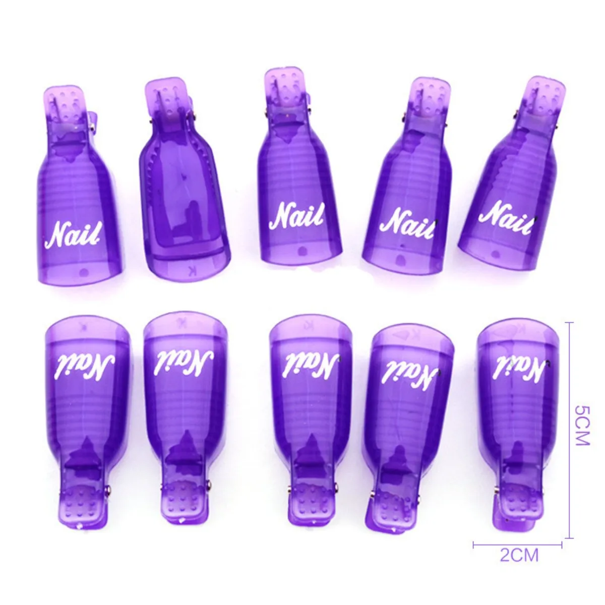 10Pcs/lot Nail Art Gel Nail Polish Remover Soak Off Cap Clip Pink Purple UV Gel Polish Wrap Tool Fluid for Removal of Varnish