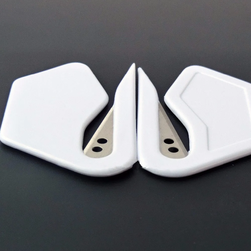 1pc Mini Plastic Seatbelt Cutter Letter Knife White Mail Envelope Opener Safey Paper Guard Sharp Blade For Emergency Accessories