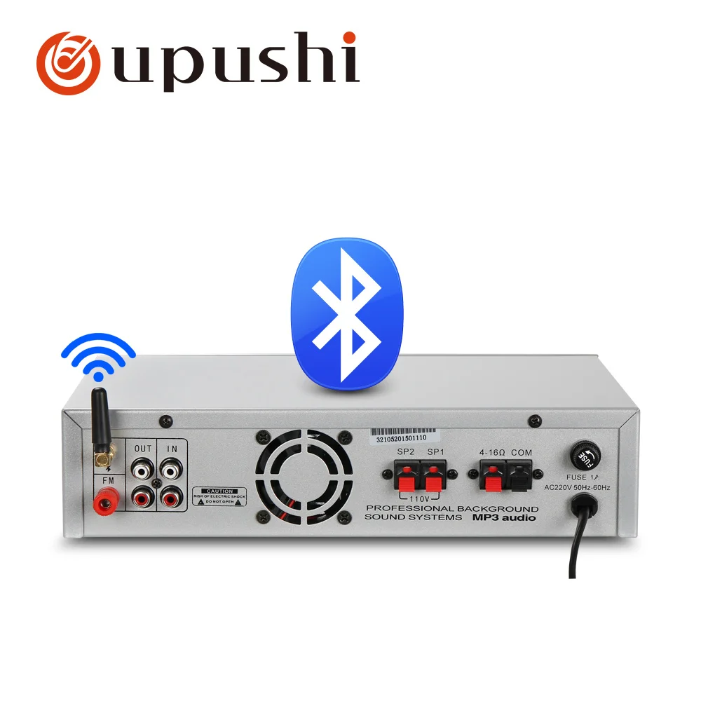 Oupushi home background music system 2 zone Pa amplifier 8\'\' in ceiling speakers 50W home digital audio with MP3 USB FM SD card