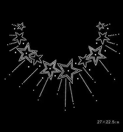 

2pcs/lo star sticker rhinestone iron on transfers designs strass iron hot fix rhinestone motif designs applique for sweater