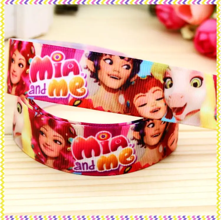 7/8\'\' elmo mia cartoon printed grosgrain ribbon hairbow headwear party decoration diy wholesale OEM 22mm D322