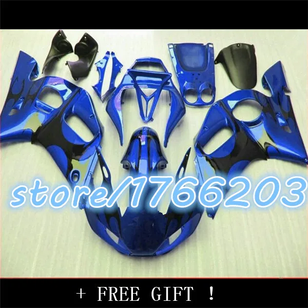 

98-02 For YZF R6 Blue black 1998 1999 2000 2001 2002 YZFR6 98 99 00 01 02 YZF600 YZF-R6 Fairings GLOSSY BLUE Ning