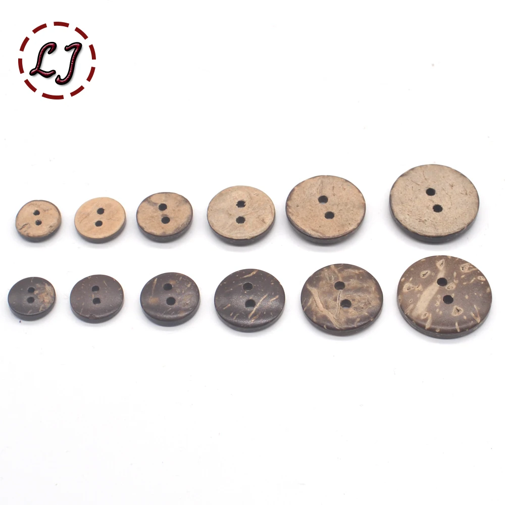 New 30pcs/lot Eco-Friendly Natural color coconut Sewing Buttons 2 Hole Button garment Scrapbooking Sewing Accessories DIY