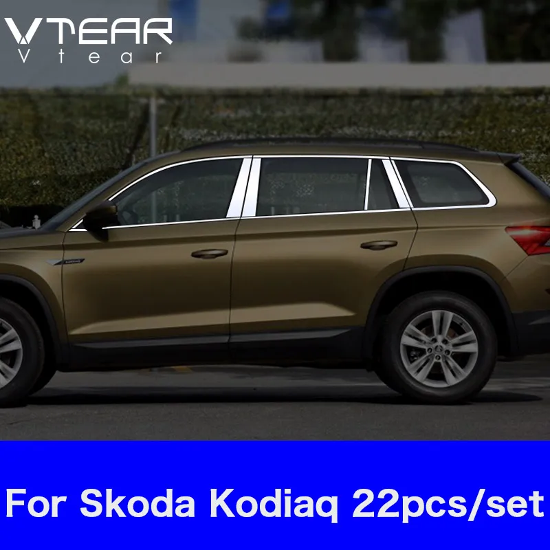 Vtear dla Skoda Kodiaq akcesoria chromowana osłona okna ze stali nierdzewnej chromowane części do stylizacji samochodu 2019 2020 2021 — zdjęcie 5
