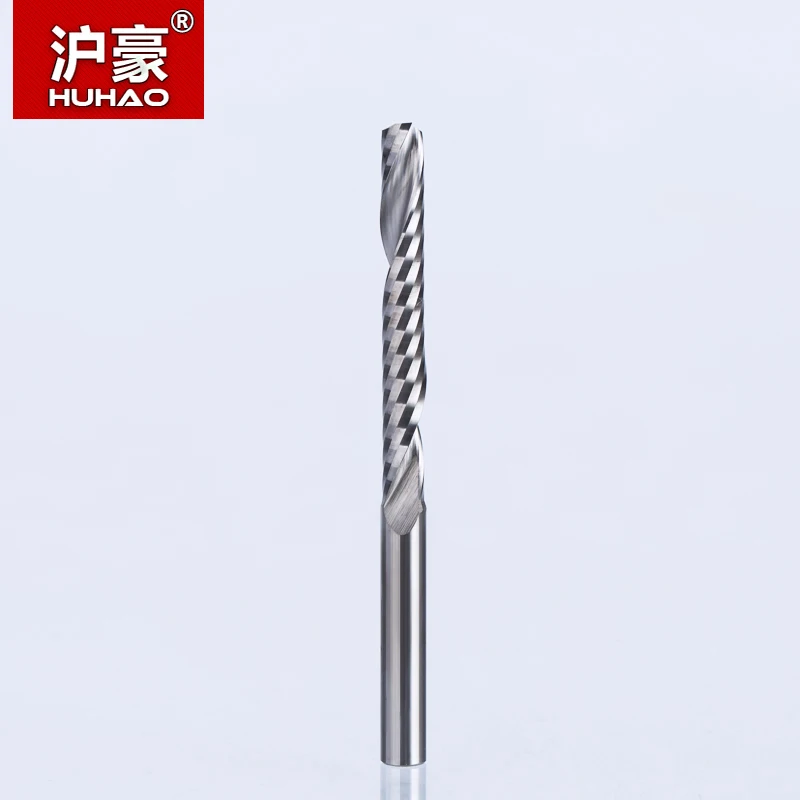 HUHAO 1PC CNC End Mill Shank 4mm One Flute Spiral Cutter Tugster Steel Router Bit For MDF Carbide Milling Cutter For Wood