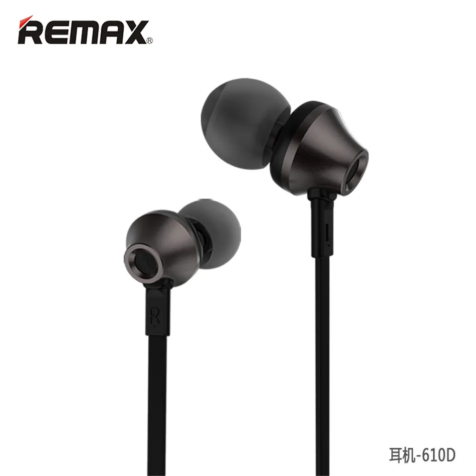 Remax Stereo Muziek In-Ear Metal 3.5Mm Koptelefoon Super Clear Geluidsisolerende Met Microfoon Voor Mobiele Telefoons