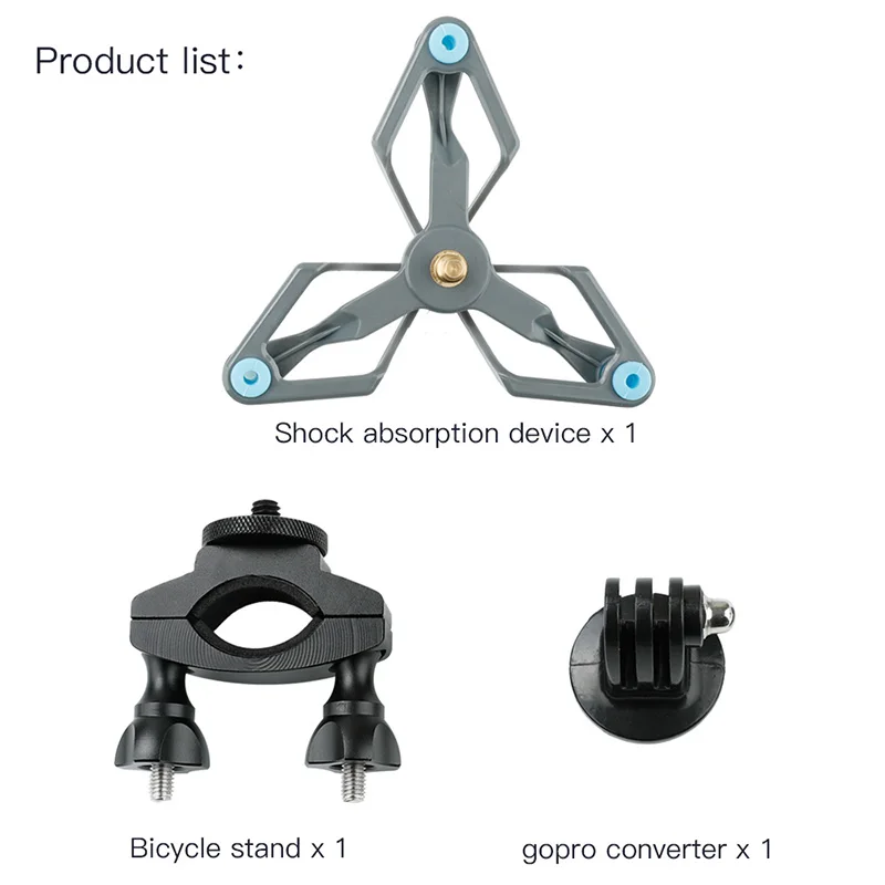 Staffa per bicicletta per bici Clip fissa con ammortizzatore ammortizzatore giunto cardanico per OSMO Action per Gopro Hero Action Camera accessori