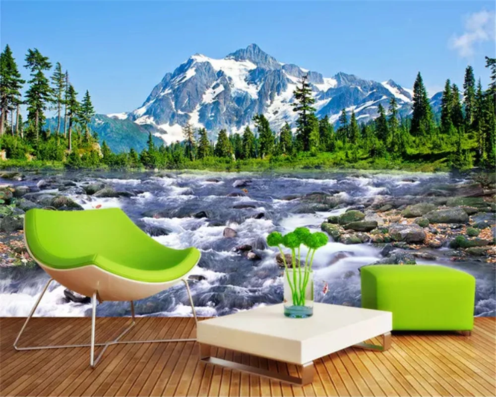 

beibehang Home decoration wallpaper painting snow mountain plateau 3D landscape wall murals papel de parede 3d wallpaper tapety