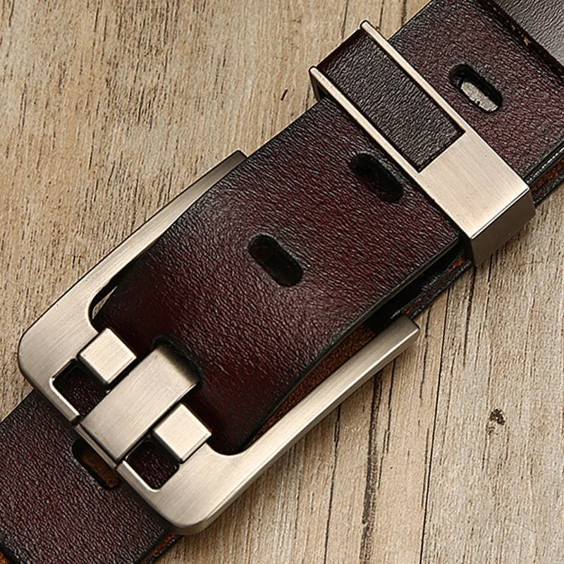 Men's Leather Belt with Buckle