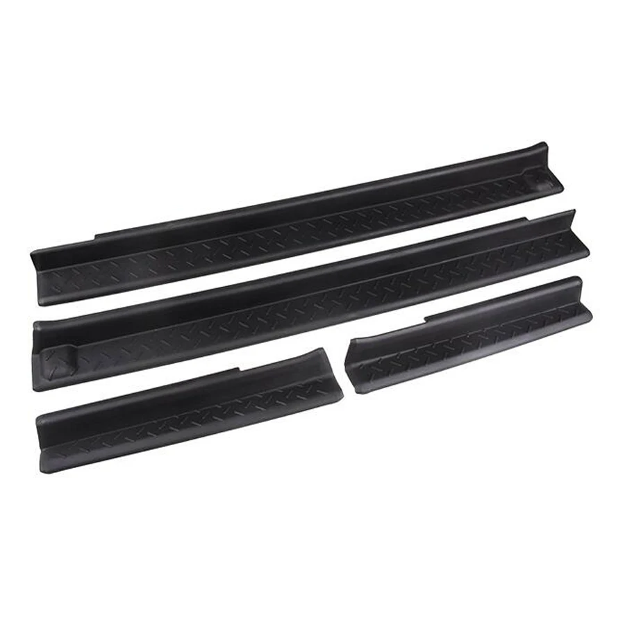 4pcs Black ABS Non-slip Door Sill Entry Guards Strips Scuff Plates Protector Cover Trim For Jeep Wrangler JK 4 Doors