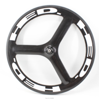 Newest 700C Road Track Fixed Gear bicycle 3K UD 12K full carbon bike wheelset 3 spokes and tubular rim Tri-spoke +hubs
