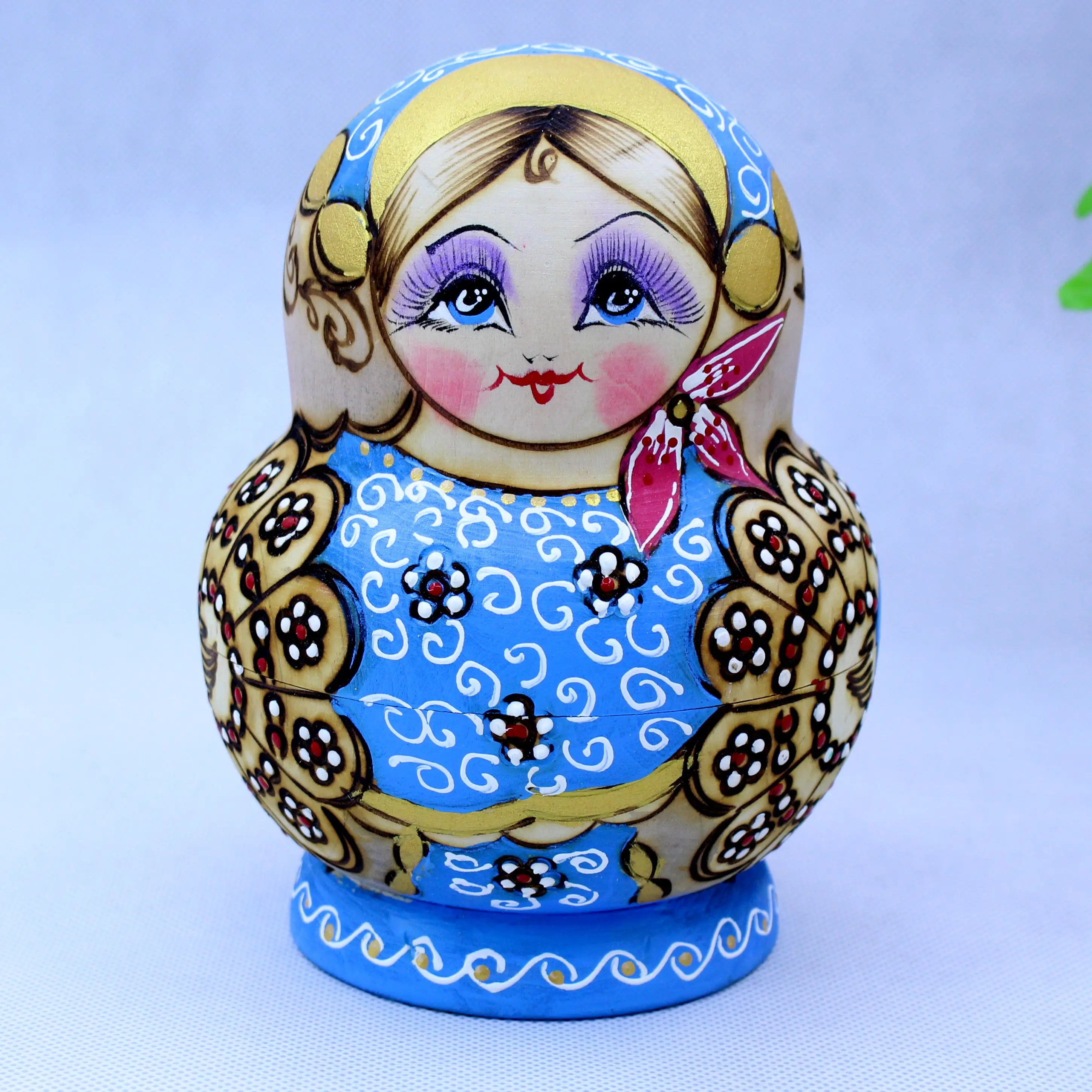 10pcs/set Wood Russian Nesting Dolls Creative Christmas Gifts Girls Toys Traditional Matryoshka Dolls Home Decoration Dolls