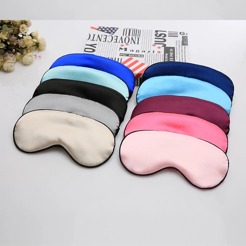 2018 NEW high quality 17 Colors Pure Silk Sleep Eye Mask Padded Shade Cover Travel Relax Aid Blindfold Travel Accessories