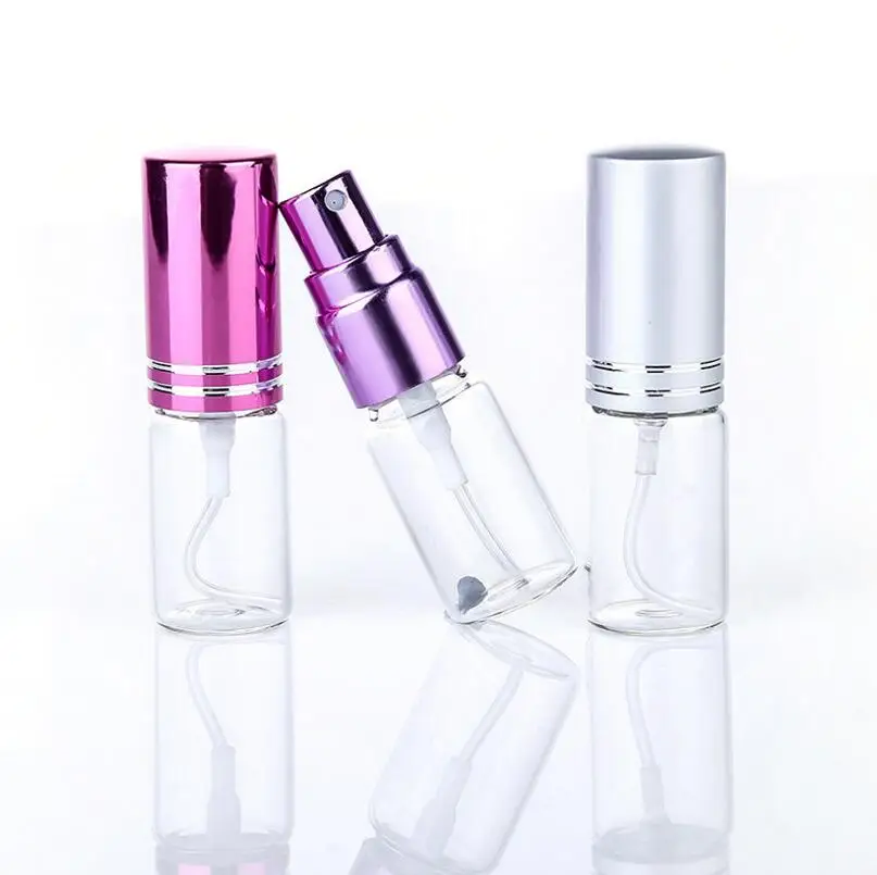 5ML Empty Refillable Portable Colorful Glass Perfume Spray Bottle With Aluminum Atomizer For Travel LX1264