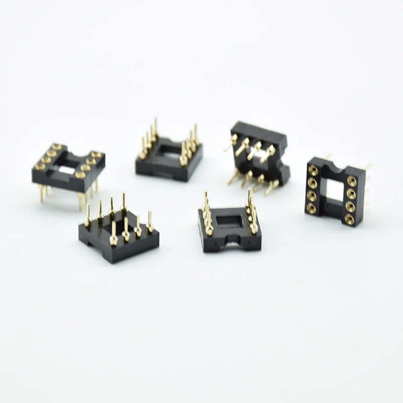 10pcs IC Sockets DIP8  8P Pins hole  Round Hole Microcontrollers 2.54 PCB Connector DIP Socket Needle seat