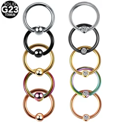 Pendientes de titanio para Piercing de nariz, anillos de cuentas cautivas anodizadas, Aro para tabique, hélice, Daith, cartílago, Tragus, 16G, 1 unidad